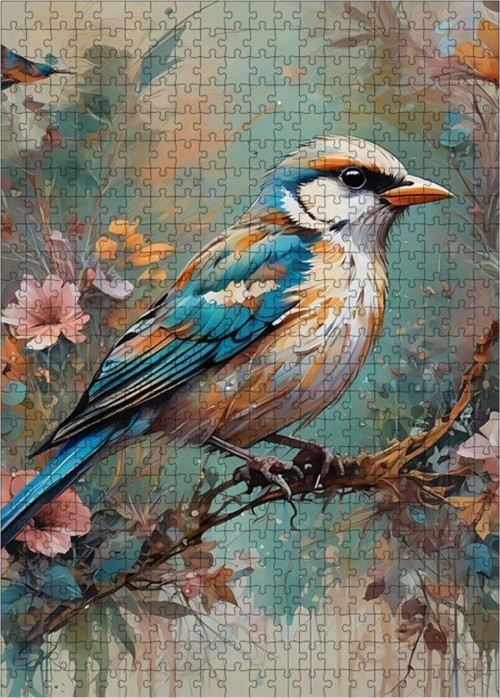 Ahşap Mdf Puzzle Yapboz Daldaki Serçe 500 Parça 50 x 70 cm