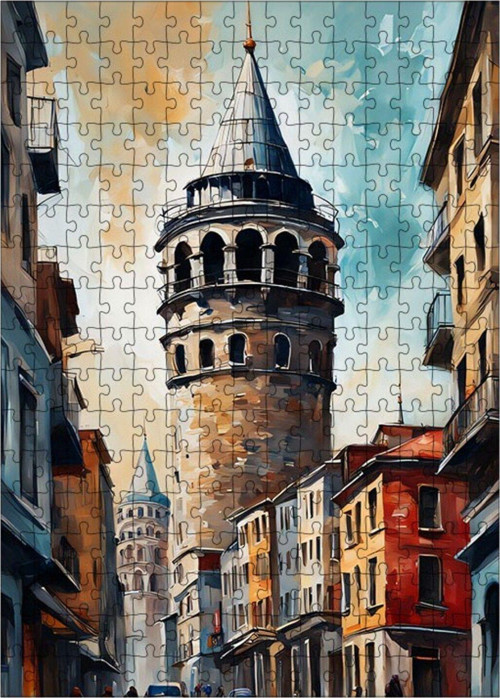 Ahşap Mdf Puzzle Yapboz Galata Kulesi 255 Parça 35 x 50 cm