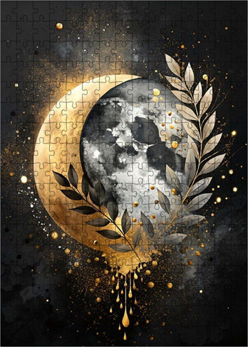 Ahşap Mdf Puzzle Yapboz Güneş Ve Ay 255 Parça 35 x 50 cm