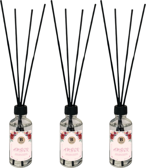 Bambu Çubuklu Amber Oda Kokusu 100 ml 3 Adet