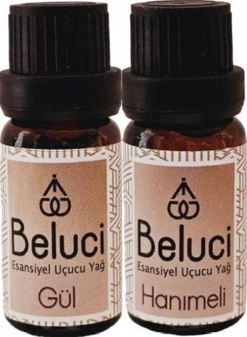 Gül + Hanımeli (Oda Kokusu Aroma Terapi Buhurdanlık/Difüzör Yağı) Set 2 Adet x 10 ml