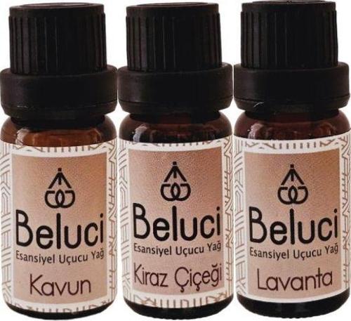 Kavun + Kiraz Çiçeği + Lavanta (Oda Kokusu Aroma Terapi Buhurdanlık/Difüzör Yağı) Set 3 Adet x 10 ml