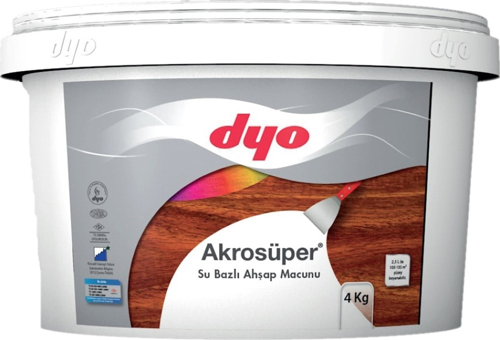 AKROSÜPER SU BAZLI AHŞAP MACUNU 4 KG