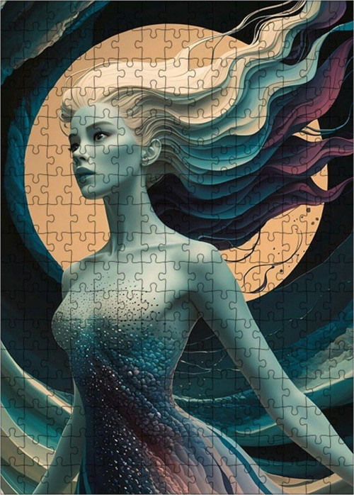 Ahşap Mdf Puzzle Yapboz Renkli Saçlı Heykel 255 Parça 35 x 50 cm
