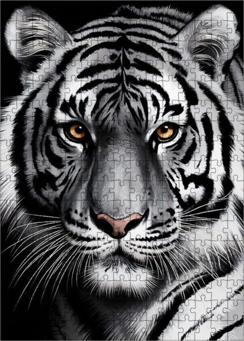 Ahşap Mdf Puzzle Yapboz Kaplan Yüzü 255 Parça 35 x 50 cm