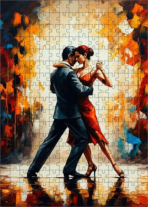 Ahşap Mdf Puzzle Yapboz Dans Eden Çift 255 Parça 35 x 50 cm