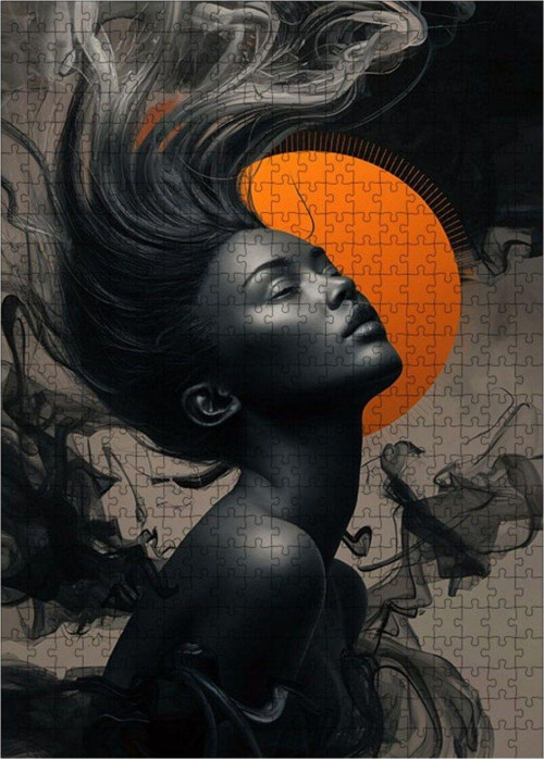 Ahşap Mdf Puzzle Yapboz Turuncu Yansıma 500 Parça 50 x 70 cm
