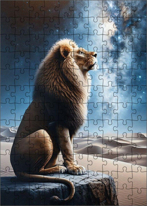 Ahşap Mdf Puzzle Yapboz Dağ Aslanı 120 Parça 25 x 35 cm