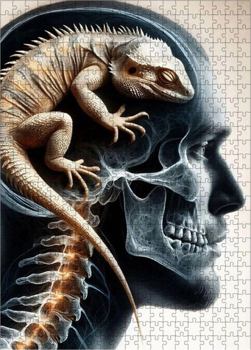 Ahşap Mdf Puzzle Yapboz Kertenkele Beyin 500 Parça 50 x 70 cm