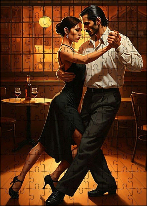 Ahşap Mdf Puzzle Yapboz Tango Gecesi 120 Parça 25 x 35 cm