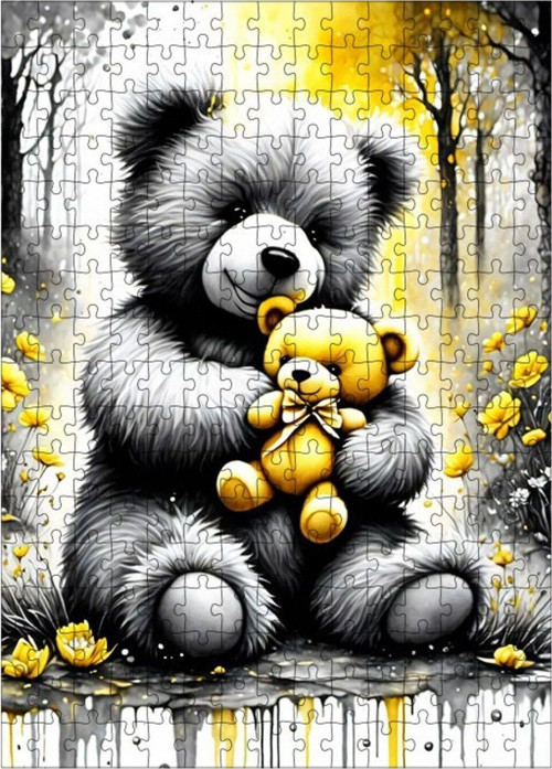 Ahşap Mdf Puzzle Yapboz Panda Sevgisi 255 Parça 35 x 50 cm