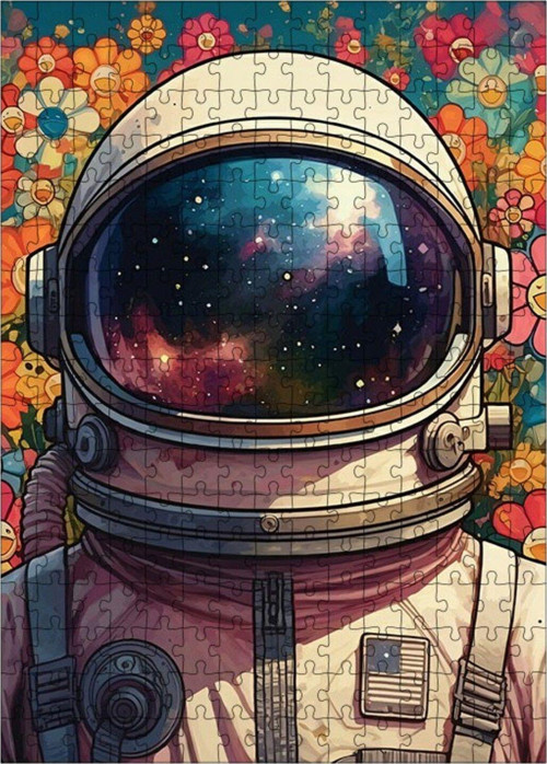Ahşap Mdf Puzzle Yapboz Astronot Evreni 255 Parça 35 x 50 cm