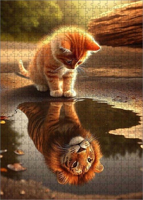 Ahşap Mdf Puzzle Yapboz Su Kaplanı 500 Parça 50 x 70 cm
