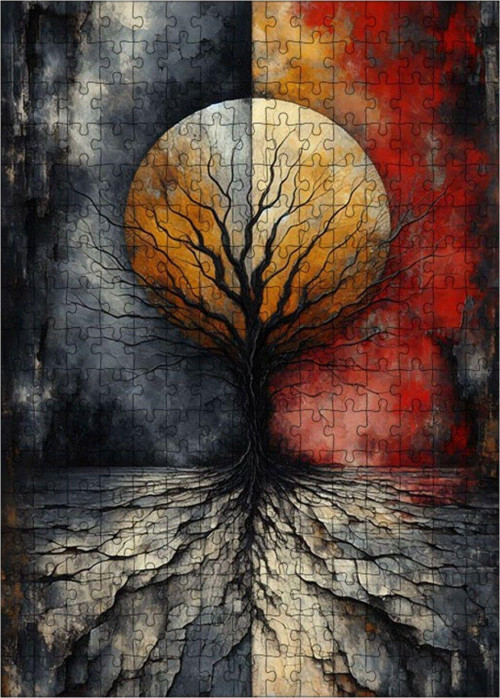 Ahşap Mdf Puzzle Yapboz Yalnız Ağaç 255 Parça 35 x 50 cm