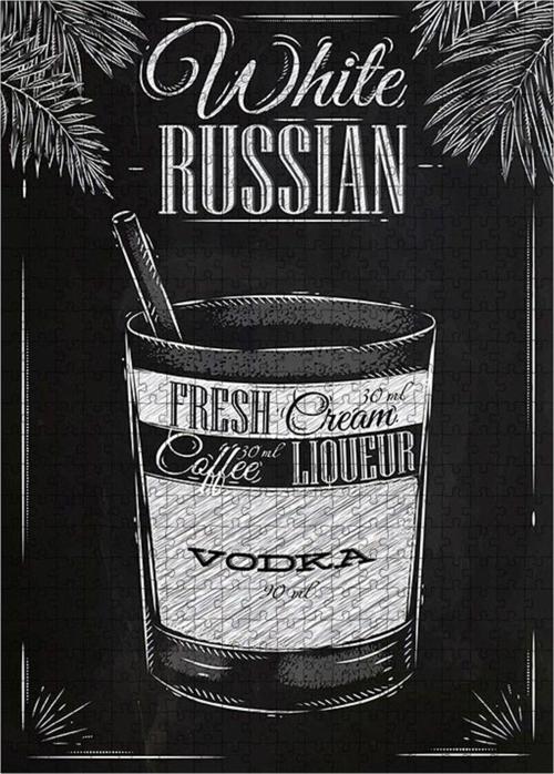 Ahşap Mdf Puzzle Yapboz White Russian İçecek Posteri 500 Parça 50 x 70 cm
