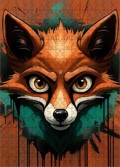 Ahşap Mdf Puzzle Yapboz Tilki Portresi 255 Parça 35 x 50 cm