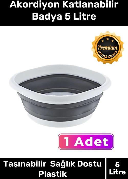 Özel Üretim Sağlık Dostu Taşınabilir Plastik Yer Kaplamaz Leğen Akordiyon Katlanabilir Badya 5 Litre