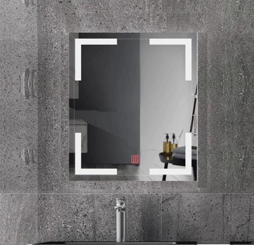 60x80 cm Buğu Çözücülü Dokunmatik Işıklı Kumlamalı Banyo Aynası