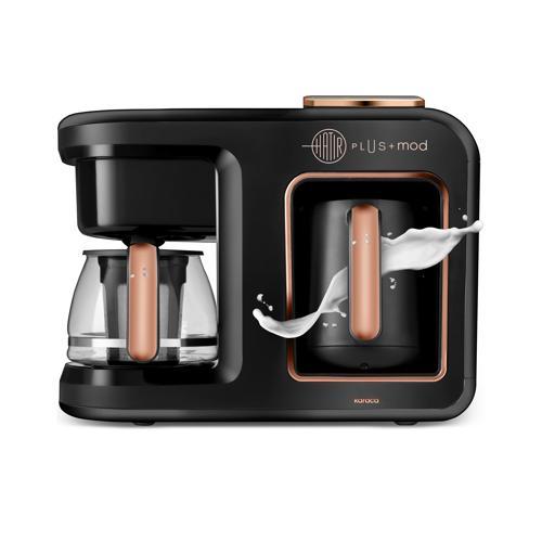 Hatır Plus 5 in 1 Konuşan Közde ve Sütlü Türk Kahvesi ve Filtre Kahve Makinesi Black Copper