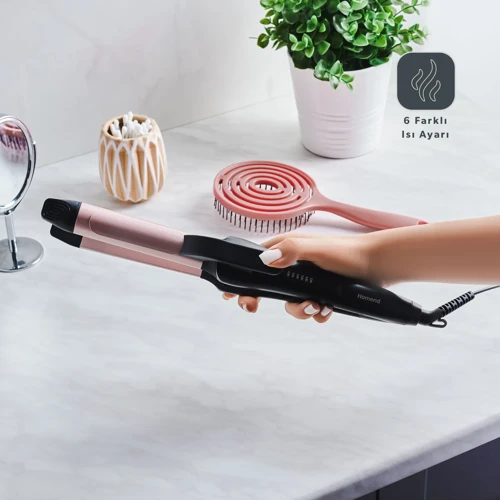 Hairmony 4605H 2 In 1 Saç Düzleştirici ve Maşa 19 mm Seramik Plaka ile 6 Farklı Isı Ayarı