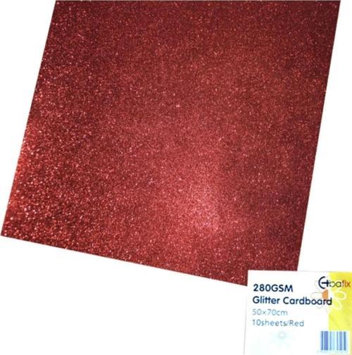 Simli Karton 50x70 CM Kırmızı Simli Karton (10 Lu Paket)