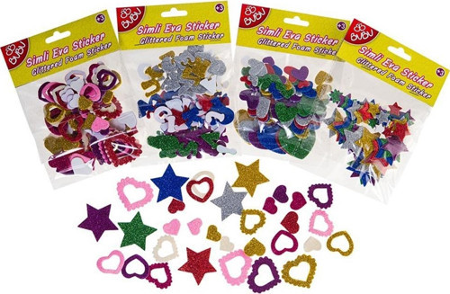 Simli Eva Sticker 24 Lü Paket (Karışık Model 1 Paket)