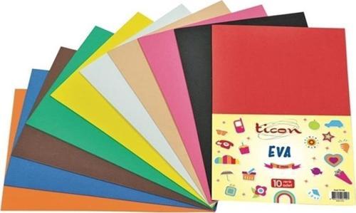 Eva Yapışkanlı 50 x 70 Cm Karışık Renk Yapışkanlı Eva (10 Lu Paket)