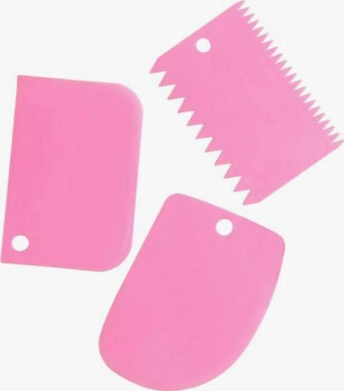 Kesici Kazıyıcı Dekoratör 3' lü Set Pasta Hamur Şekillendirici Spatular
