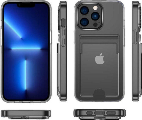 Iphone 13 Pro Max Sert Kart Girişli Şeffaf Ensa Premium Silikon Kılıf