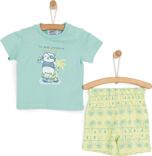 HelloBaby Basic Palmiye Desenli Tshirt-Şort Erkek Bebek