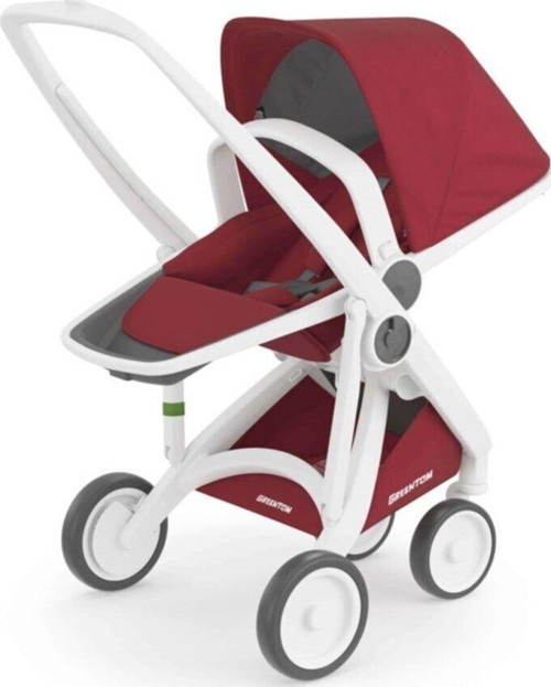 Reversible Çift Yönlü Bebek Arabası Beyaz Kasa Çilek
