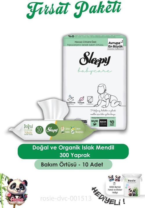 6 Adet Doğal Ve Organik Islak Mendil 50 Adet, Bebek Örtüsü 10'lu ve ROSIE