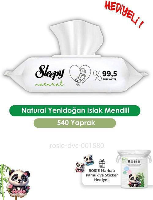6'lı Natural Yenidoğan Islak Mendili 90 Adet ve ROSIE