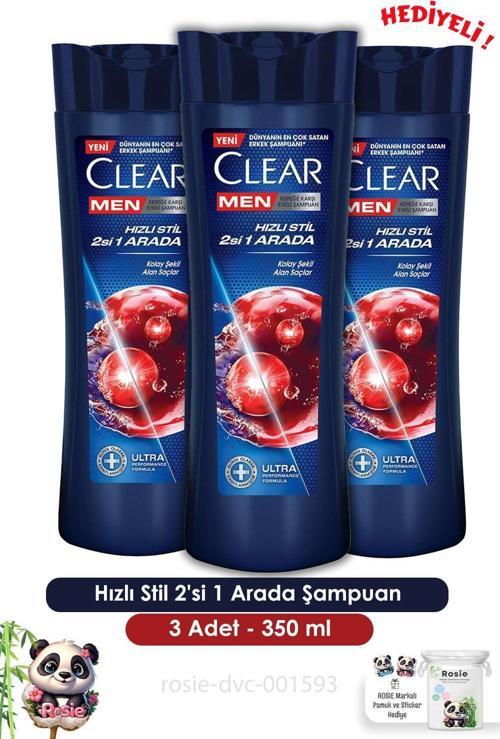 Men 3'lü Hızlı Stil 2'si 1 Arada Şampuan 350 ml  ve ROSIE