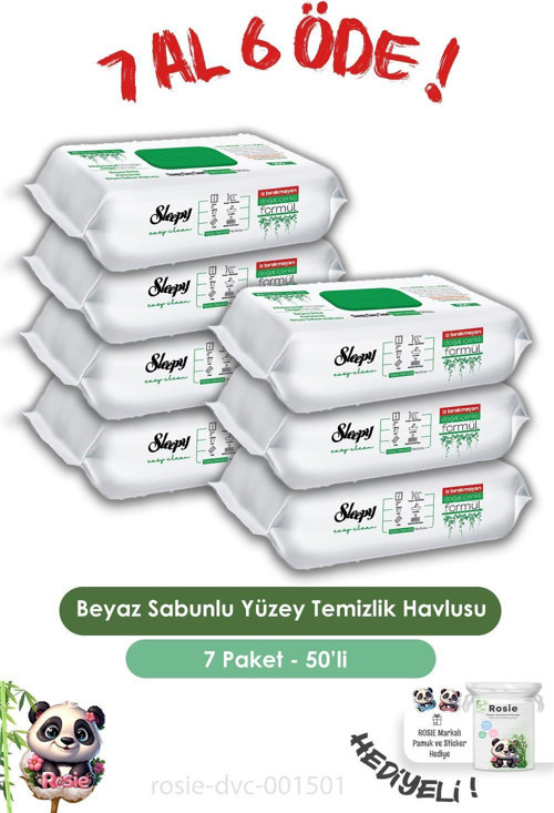 7 AL 6 ÖDE Easy Clean Yüzey Temizlik Havlusu 50' li ve ROSIE