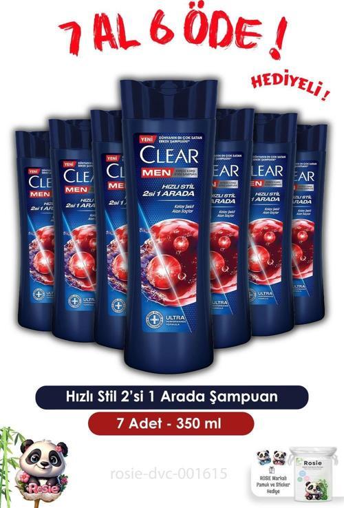 Men 7 AL 6 ÖDE Hızlı Stil 2'si 1 Arada Şampuan 350 ml ve ROSIE