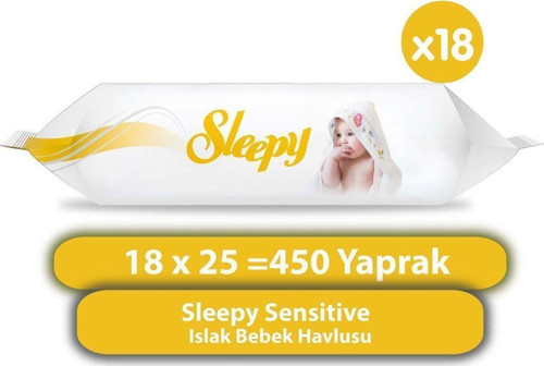 Sensitive Islak Bebek Havlusu 18X25 (450 Yaprak)