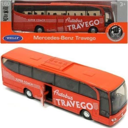 1:60 Ölçek Mercedes Benz Travego Metal Otobüs Kırmızı