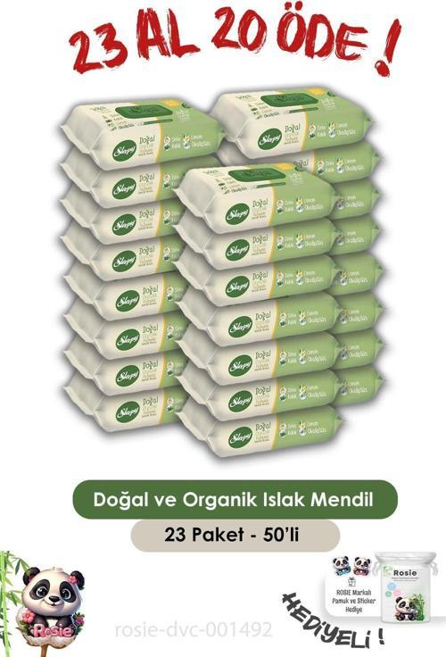23 AL 20 ÖDE Doğal Ve Organik Islak Mendil 50 Adet ve ROSIE