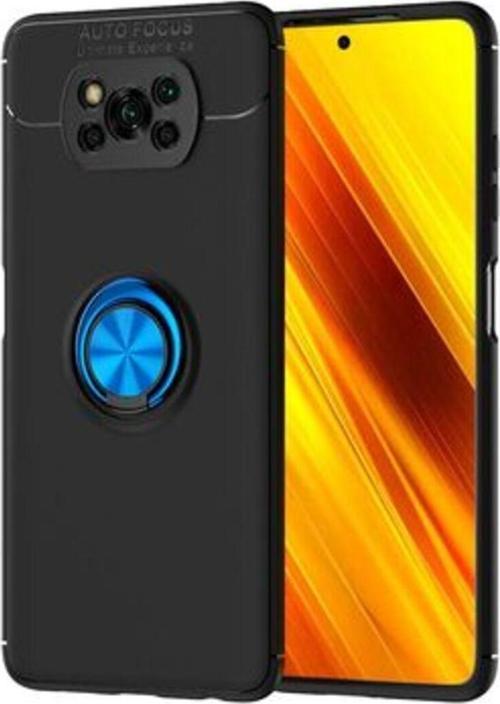 Poco X3 Ultra Koruma Sağlayan Stant Özellikli Yüzüklü Ravel Silikon Kılıf
