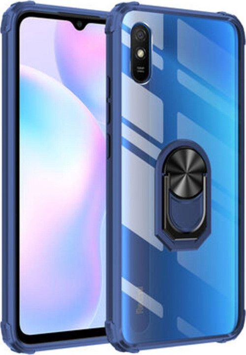 Redmi 9A Yüzüklü Ve Kenarları Renkli Köşe Korumalı Mola Premium Pc Silikon Kılıf