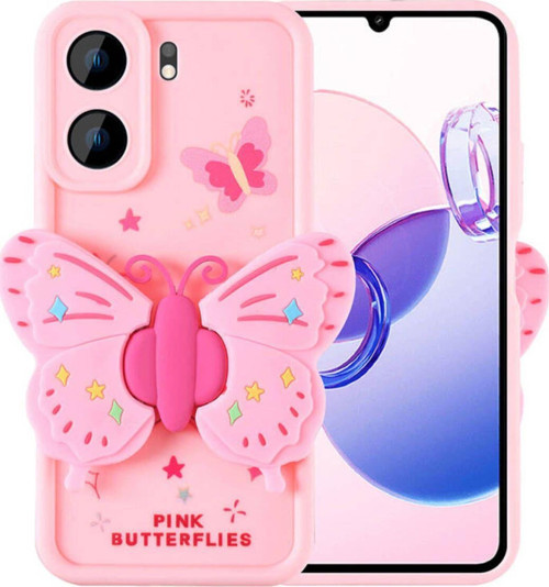 Redmi 13C Kılıf Kamera Korumalı Kelebek Figürlü Kapya Kapak