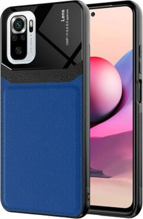 Redmi Note 10S Şık Deri Görünümlü Sert Pc Emiks Premium Kılıf