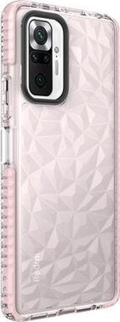 Redmi Note 10 Pro Piramit Desenli Transparan Şık Buzz Silikon Kılıf