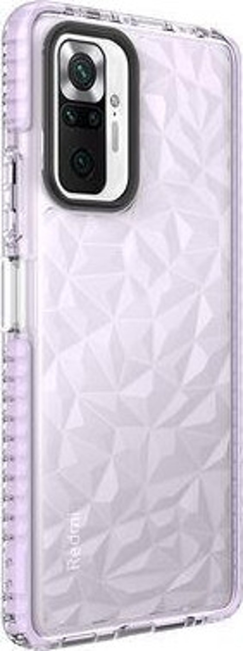 Redmi Note 10 Pro Piramit Desenli Transparan Şık Buzz Silikon Kılıf