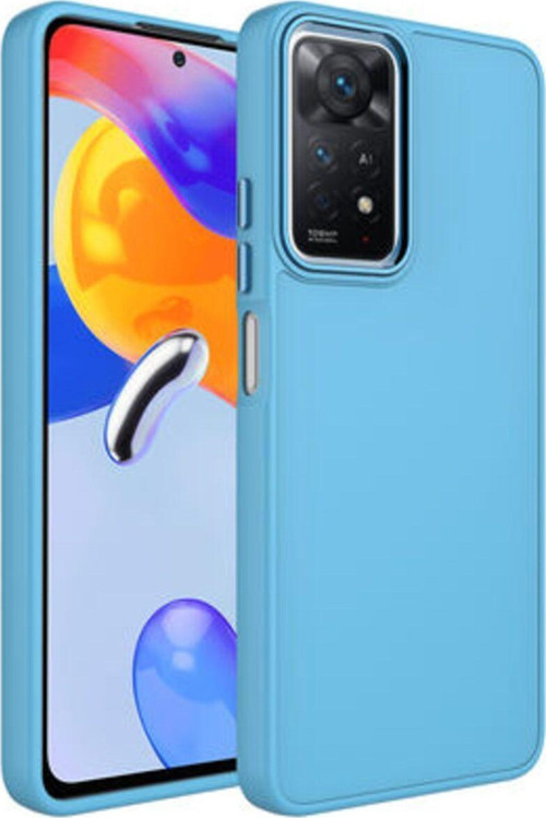 Redmi Note 11 Pro 5G Kılıf Metal Çerçeve Ve Buton Tasarımlı Silikon Luna Kapak