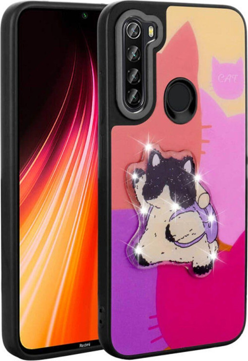 Redmi Note 8 Parlak Kabartmalı Ve Sevimli Figürlü Şık Amas Silikon Kılıf