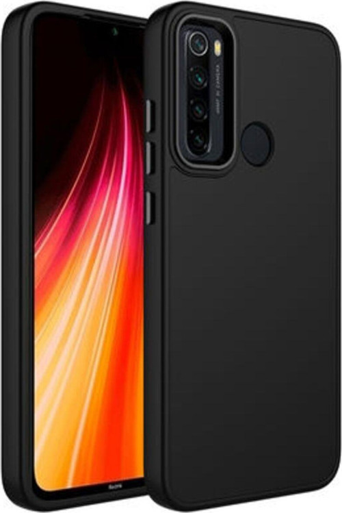 Redmi Note 8 Kılıf Metal Çerçeve Ve Buton Tasarımlı Silikon Luna Kapak