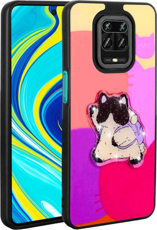 Redmi Note 9S Parlak Kabartmalı Ve Sevimli Figürlü Şık Amas Silikon Kılıf