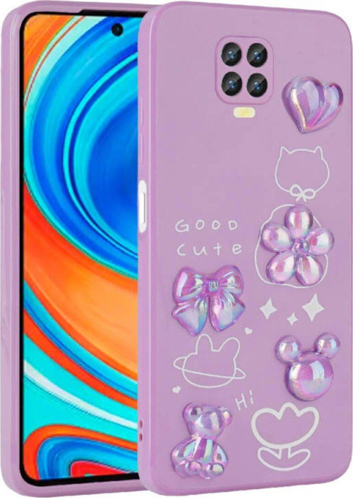 Redmi Note 9S Kılıf Kabartma Figürlü Parlak Toys Silikon Kapak